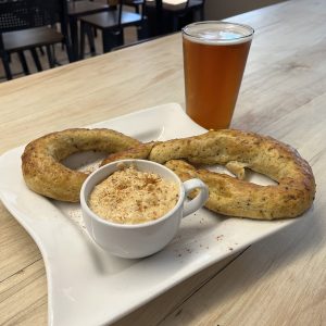 Soft Pretzel With Crab Dip